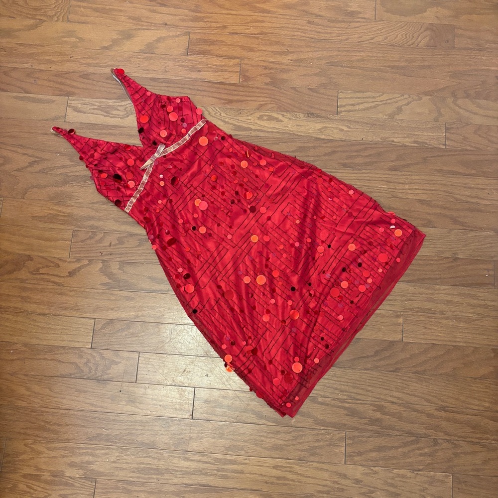 Vintage Vibe Valentine 1970s Red Sequin Dress Adriana Papell NWT